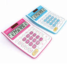 Promotion Colorful 12 Digits Big Display Electronic Calculator Transparent Keys Decking Calculator